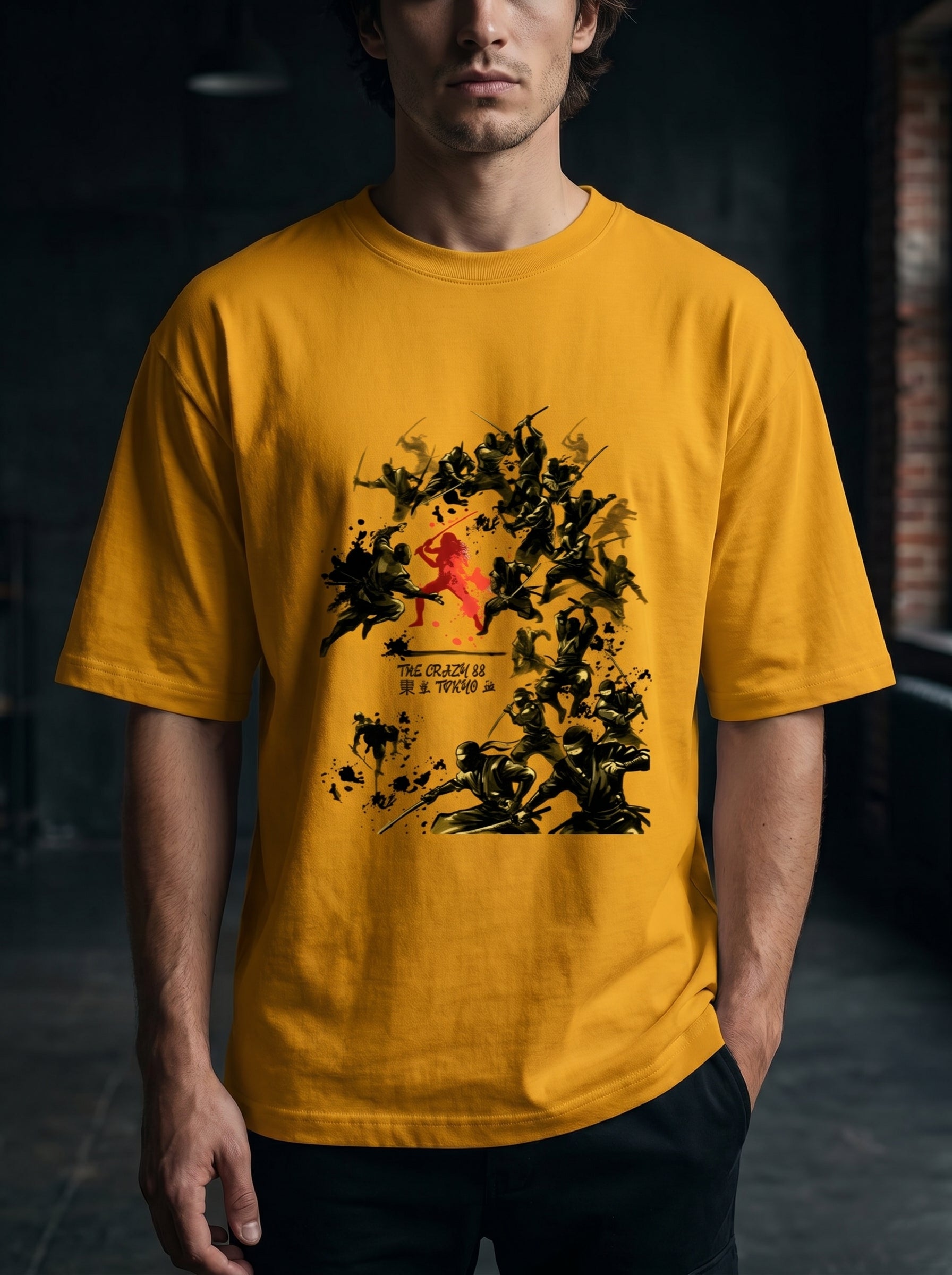 One vs. 88 | Sumi-e Ink Battle Oversized Graphic Tee