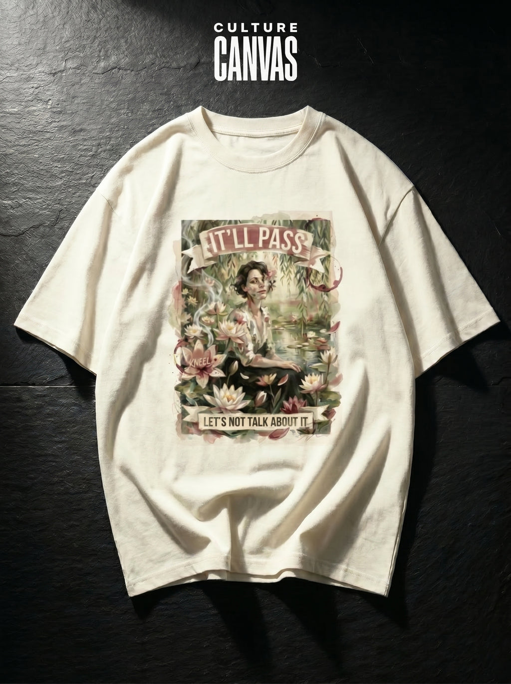 It'll Pass | Botanical Watercolour Oversized Graphic Tee