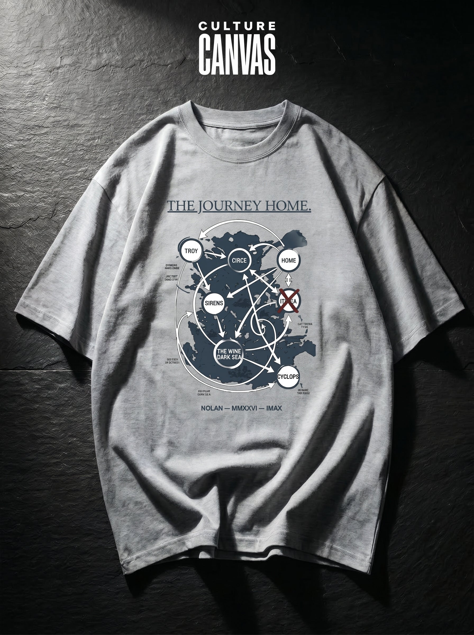 The Journey Home | Odyssey Route Map Oversized Graphic Tee