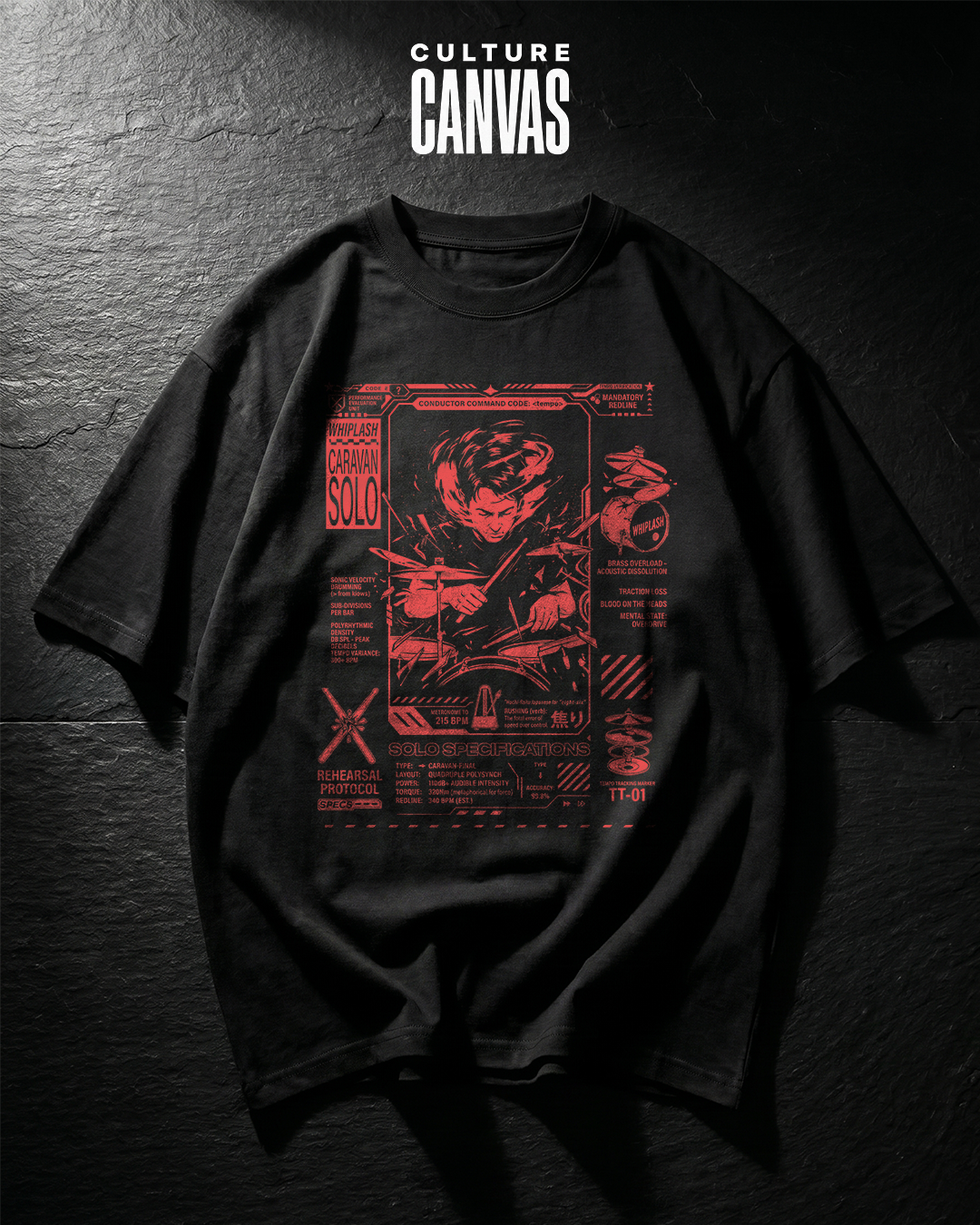221 BPM — Caravan Solo | Brutalist Graphic Oversized Tee